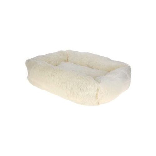 Kerbl Pet Kuschelbett Fluffy, Creme, Eckig, 80x60cm