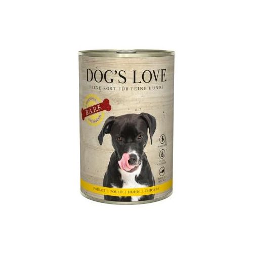 DOG'S LOVE Adult Fleisch Pur B.A.R.F. 6x400g Huhn