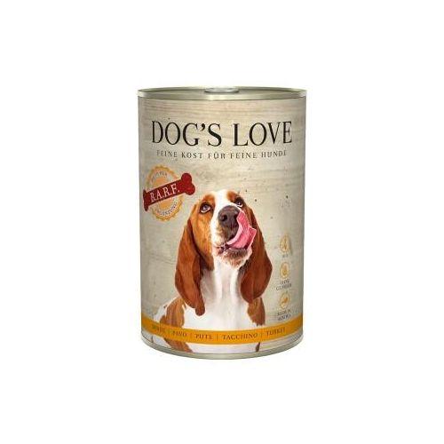 DOG'S LOVE Adult Fleisch Pur B.A.R.F. 6x400g Pute