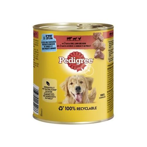 Pedigree Classic 12x800g 3 Sorten Rind, Lamm & Huhn