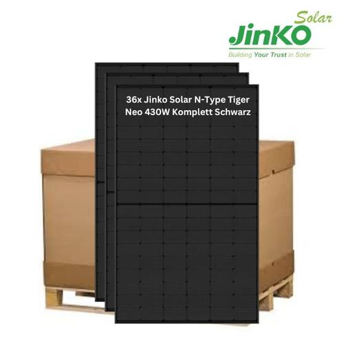 JinkoSolar Jinko Solar N-Type Tiger Neo 430W Full Black - Mindestabnahmemenge 36 Stück!