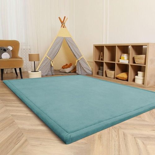 Kinderteppich Kinderzimmer Teppich Baby Spielteppich Flauschig Rutschfest Deko Blau, 200x280 cm - Paco Home