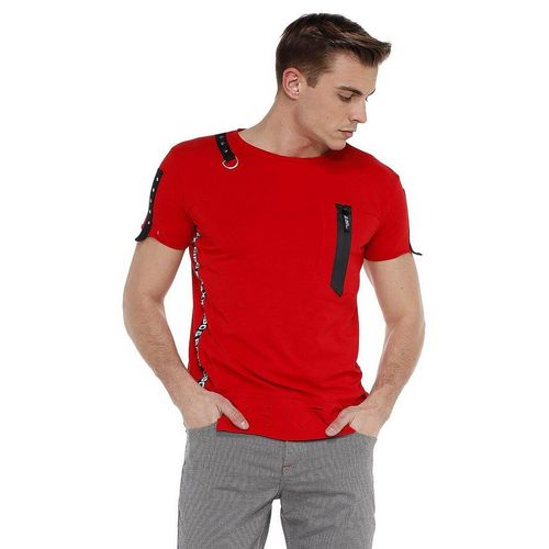 Cipo & Baxx T-Shirt mit Design Application, rot