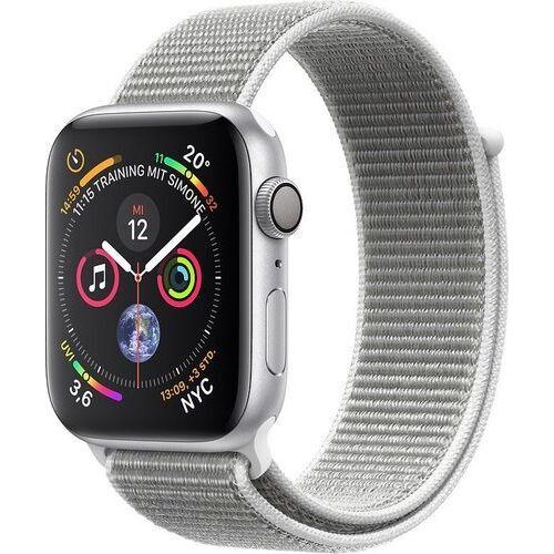 Apple Watch Series 4 (2018) | 44 mm | Aluminium | GPS | silber | Sport Loop muschelgrau