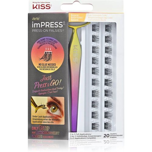 KISS imPRESS Press-on Falsies plakwimpers in clusters met knoopje 01 Natural 20 st