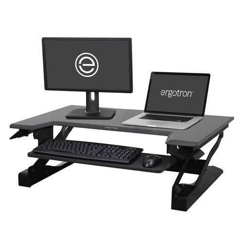 Ergotron WorkFit-T Steh-Sitz Arbeitsplatz mit patentierter CF-Technologie für einen Bildschirm bis 76,2 cm (30