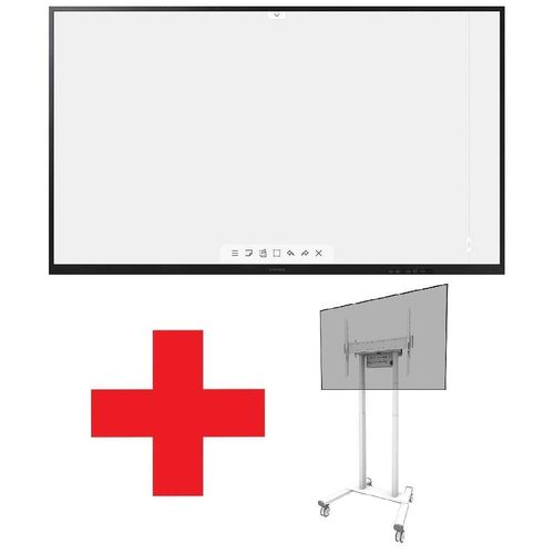 Samsung Flip 3 WM75A Flipchart 190,5 cm 75 Zoll + Neomounts FL55-875WH1 motorisierter Rollwagen