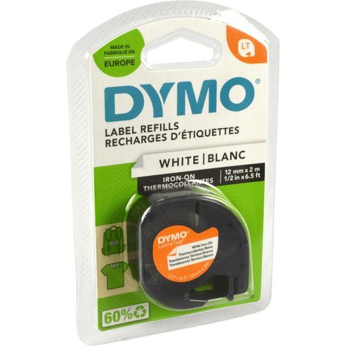 Dymo Originalband S0718850 schwarz auf klar 12mm x 2m Aufbügelband