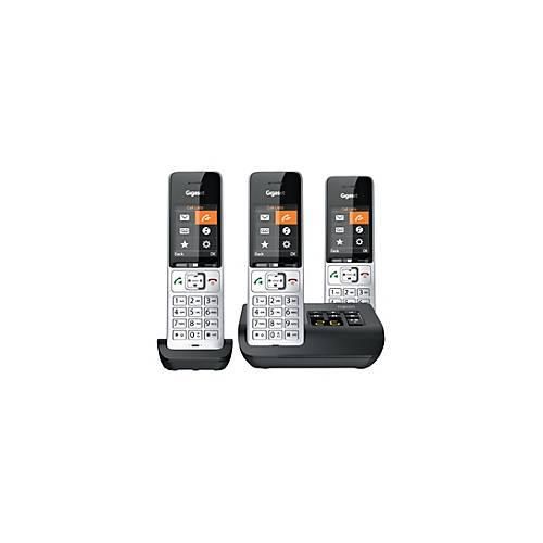 Gigaset 500A Comfort Trio - Schnurlostelefon - Anrufbeantworter - ECO DECTGAPCAT-iq - Silver Black + 2 zusätzliche Handsets