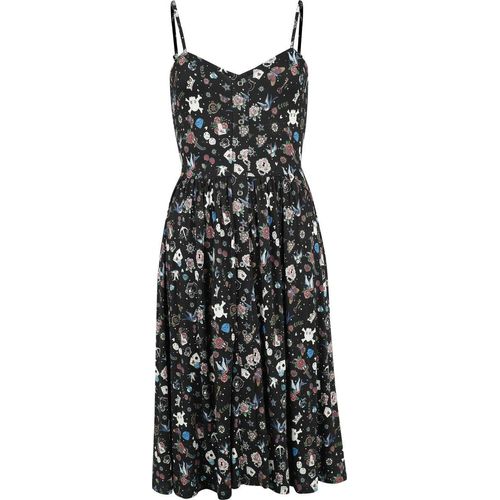 Rock Rebel by EMP Dress with Old School Print Mittellanges Kleid schwarz in L