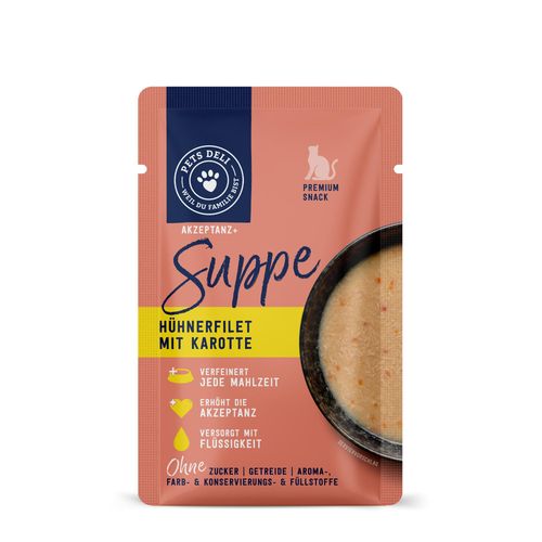 Snack Suppe Huhn mit Karotte für Katzen - 12x40g