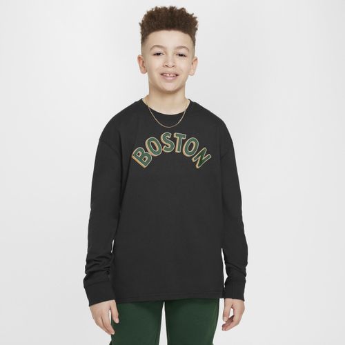 Boston Celtics 2023/24 City Edition Nike NBA Max90 Longsleeve (ältere Kinder, Jungen) - Schwarz