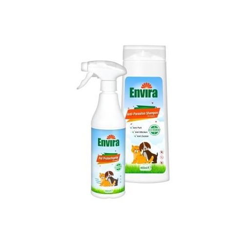 Envira Anti-Parasiten-Set für Hunde & Katzen - Schutz vor Zecken, Flöhen & Larven