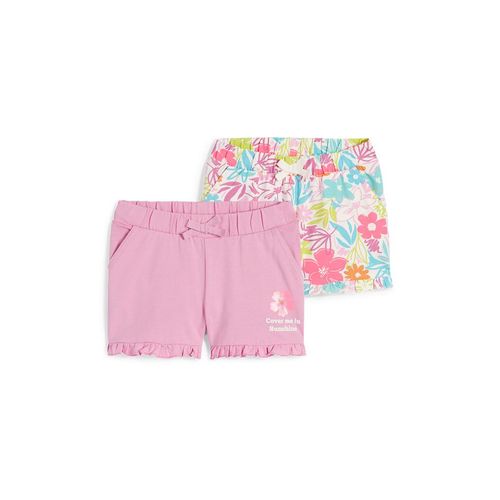 C&A Set van 2-bloemen-shorts, Roze, Maat: 128