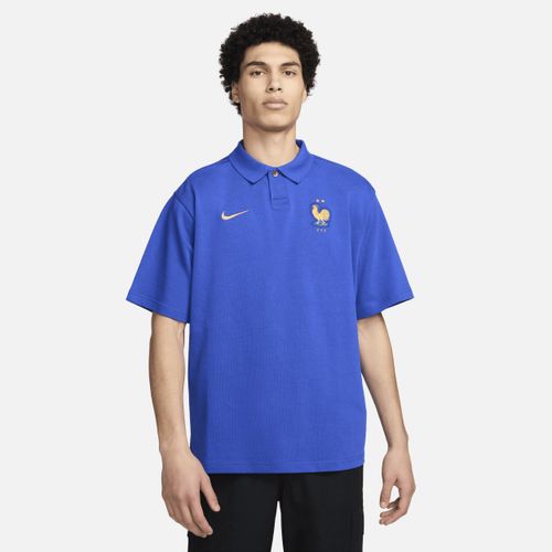 FFF Nike oversized voetbalpoloshirt voor heren - Blauw