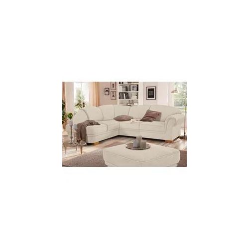 Ecksofa HOME AFFAIRE "Amrum L-Form" Sofas Gr. B/H/T: 249 cm x 91 cm x 218 cm, Struktur flausch, Ottomane links, mit Bettfunktion, beige (creme) wahlweise mit Bettfunktion und Ottomane linksrechts