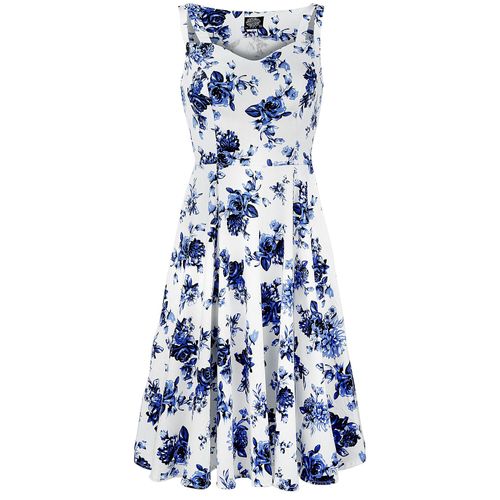 H&R London Blue Rosaceae Swing Dress Mittellanges Kleid multicolor in XL