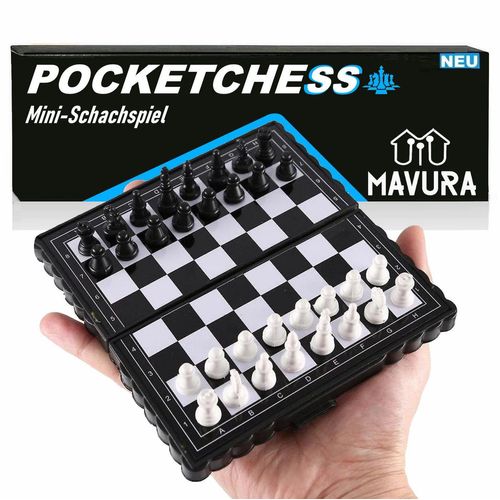 MAVURA Lernspielzeug POCKETCHESS Mini Schachspiel Schachbrett Reiseschach magnetisch
