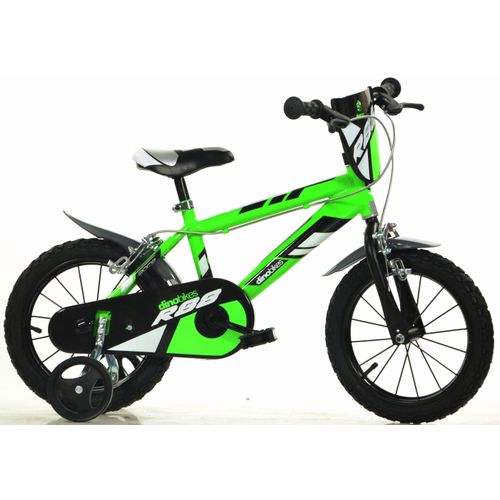 Kinderfahrrad DINO "Jungenfahrrad" Fahrräder Gr. 30 cm, 16 Zoll (40,64 cm), grün Kinder Kinderfahrräder mit Stützrädern und Frontschild