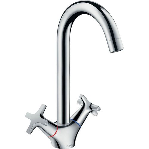 Küchenarmatur HANSGROHE "Logis M32", silber (chrom), H:283cm T:17,9cm, Armaturen, Logis M32 220 1 Strahlart, chrom