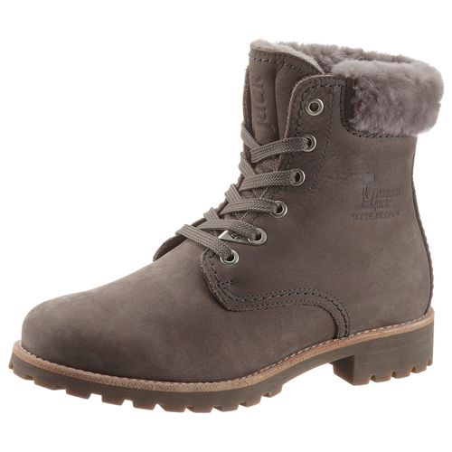 Winterboots PANAMA JACK, Damen, Gr. 37, grau (grau, used), Nubukleder, Lammfell, klassisch, Schuhe, mit weich gepolstertem Schaftrand