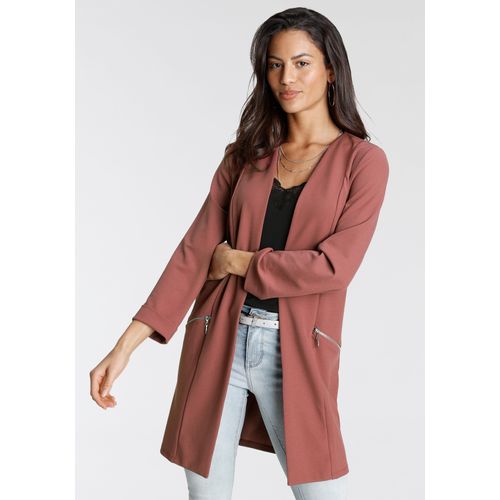 Longblazer LAURA SCOTT Gr. 44, rosa (rosebraun (nachhaltiges material)) Damen Blazer mit Reißverschlüssen