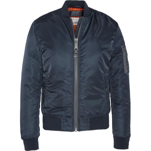 Bomberjacke SCHOTT NYC, Damen, Gr. XL (40), blau (navy), Softshell, Obermaterial: 100% Nylon, unifarben mit Farbeinsätzen, Basic, gerade, unten schmal hüftlang, Langarm eingesetzt Windstopperbündchen mit innenliegendem Gummizug, Jacken, mit zusätzlichen Armtaschen