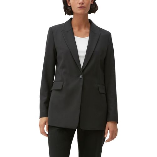 Longblazer S.OLIVER BLACK LABEL Gr. 42, schwarz Damen Blazer mit extravaganten 4-Knopf-Manschetten an den Ärmeln