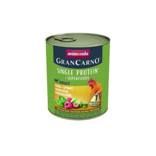 animonda GranCarno Adult Superfoods Huhn & Spinat, Himbeeren, Kürbiskerne 24x800 g