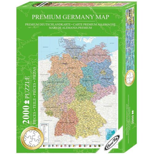 Close Up - Deutschlandkarte Puzzle 2000 Teile, 68,8 x 96,6 cm multicolor, hergestellt in Deutschland, spezielle Puzzlepappe
