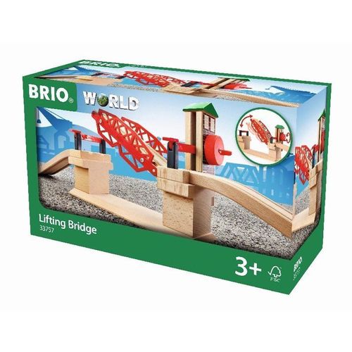 BRIO World 33757 Hebebrücke - Eisenbahnzubehör für die BRIO Holzeisenbahn - Kleinkinderspielzeug empfohlen für Kinder ab 3 Jahren