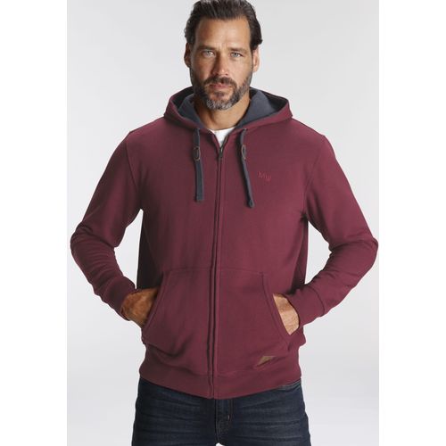 Man's World Kapuzensweatjacke, mit kontrastfarbigem Innenfutter