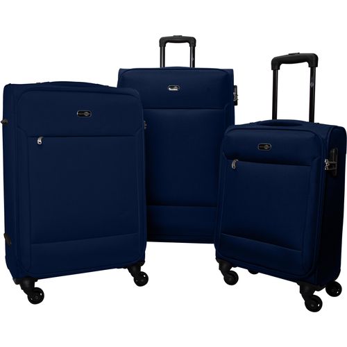 Trolleyset TRAVEL PAL "Neapel" blau Koffer-Sets Kofferset Reisegepäck Weichschalen-Trolley-Set mit Zahlenschloss