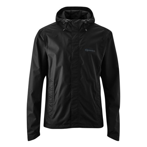 Fahrradjacke GONSO "Save Light", Herren, Gr. 6XL, schwarz, 100% Polyester, Jacken, Herren Regenjacke wind- und wasserdicht, Radjacke mit Kapuze