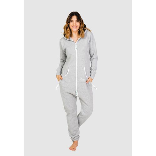 Jumpsuit MONIZ Gr. S, EURO-Größen, weiß (hellgrau-weiß) Baby Overalls mit kuscheligem Komfort