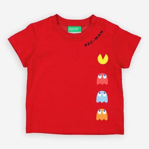 Rotes T-Shirt mit Pac-Man-Motiv