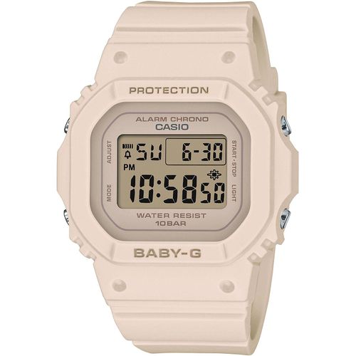 Chronograph CASIO BABY-G Armbanduhren beige (creme) Damen Quarzuhr, Armbanduhr, Damenuhr, automatischer Kalender, digital, Timer