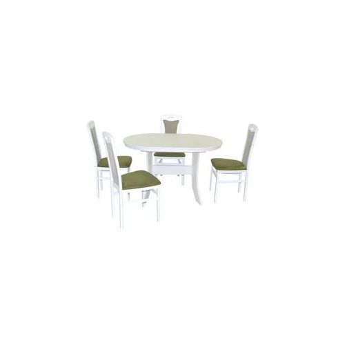 HOFMANN LIVING AND MORE Essgruppe »5tlg. Tischgruppe«, (Spar-Set, 5 tlg., 5tlg. Tischgruppe), Stühle montiert HOFMANN LIVING AND MORE weiß + grün + weiß