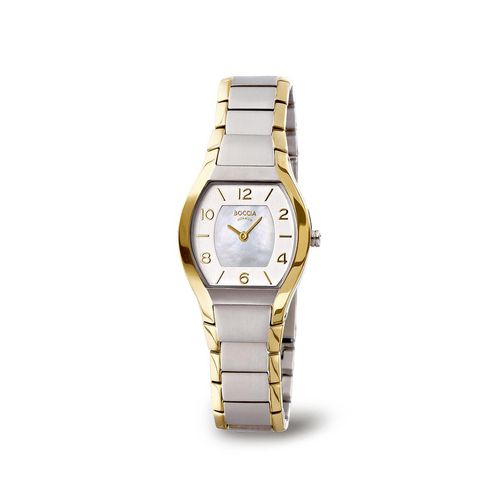 Boccia Uhr - Damenuhr Reintitan bicolor mit Titanband - 3174-02