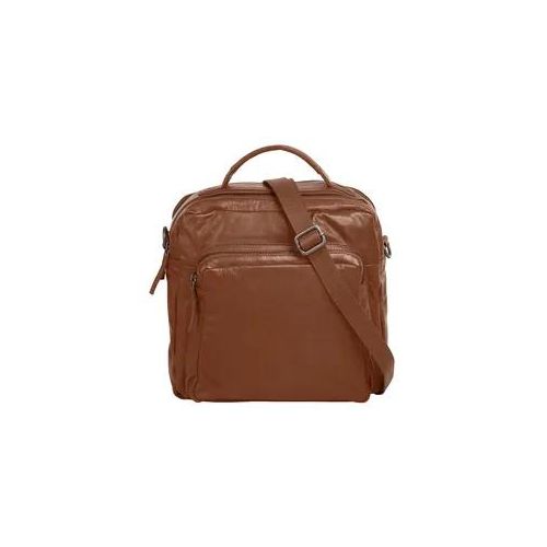 Umhängetasche WOUWOU Gr. B/H/T: 32cm x 32cm x 14cm onesize, braun (cognac) Damen Taschen echt Leder