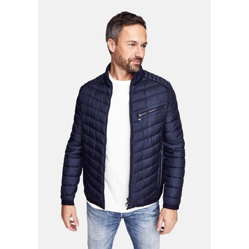 Steppjacke NEW CANADIAN, Herren, Gr. 64, blau (dunkelblau), 100% Polyester, unifarben, sportlich, kurz, hoch geschlossener Ausschnitt, Langarm, Jacken, mit wasserabweisender Funktion