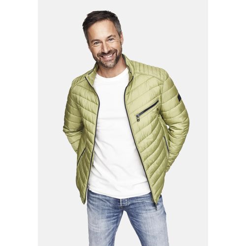 Steppjacke NEW CANADIAN, Herren, Gr. 50, grün (grün, olivgrün), 100% Polyester, unifarben, sportlich, kurz, hoch geschlossener Ausschnitt, Langarm, Jacken, mit wasserabweisender Funktion