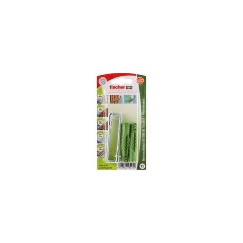 Universaldübel UX GREEN 10x60 R WH K grün, 2 Stück, mit Winkelhaken