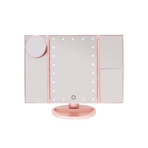 UNIQ Hollywood trifold make up spejl - rose gold