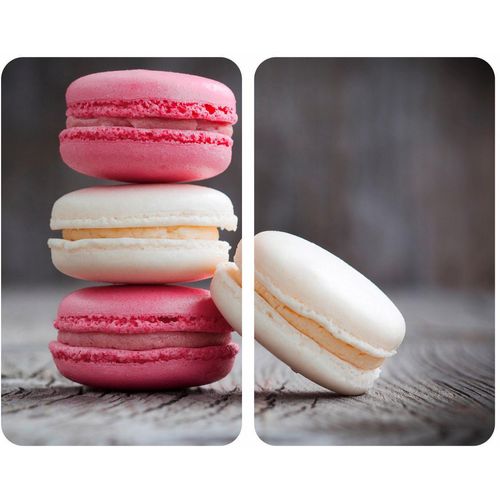 WENKO Herd-Abdeckplatte »Macarons«, (Set, 2 tlg.), aus gehärtetem Glas von WENKO