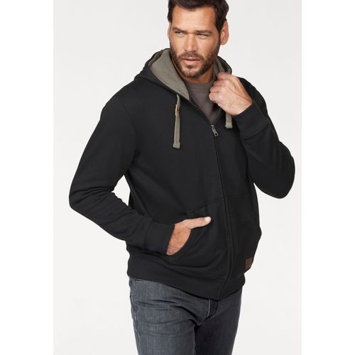 Man's World Kapuzensweatjacke, mit kontrastfarbigem Innenfutter