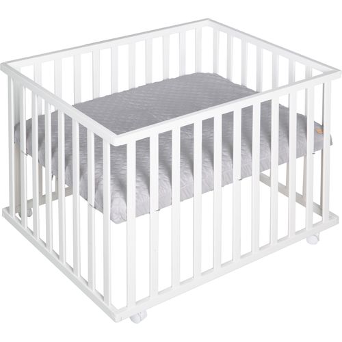 roba® Laufgitter »Style weiss, 75x100 cm«, bis 15 kg, mit Laufgittereinlage silbergrau