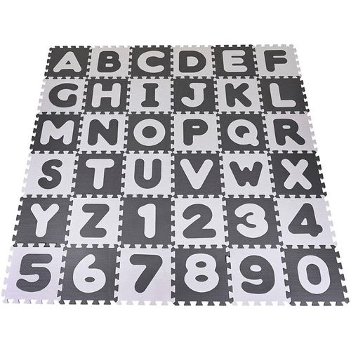 Knorrtoys® Puzzle »Alphabet + Zahlen, grau-weiss«, Puzzlematte, Bodenpuzzle