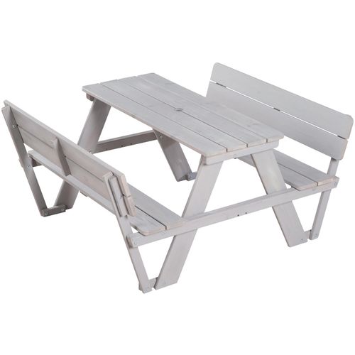 roba® Kindersitzgruppe »Picknick for 4 Outdoor Deluxe, Grau«, mit Lehne