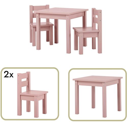 Hoppekids Kindersitzgruppe »MADS Kindersitzgruppe«, (Set, 3 tlg., 1 Tisch, 2 Stühle), in vielen Farben, mit zwei Stühlen